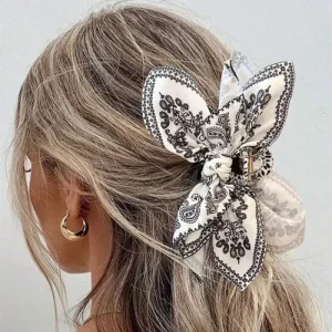 1 nouvelle pince à nœud double face pour femmes, pince requin à la mode pour vacances d'été, accessoire pour cheveux à la mode